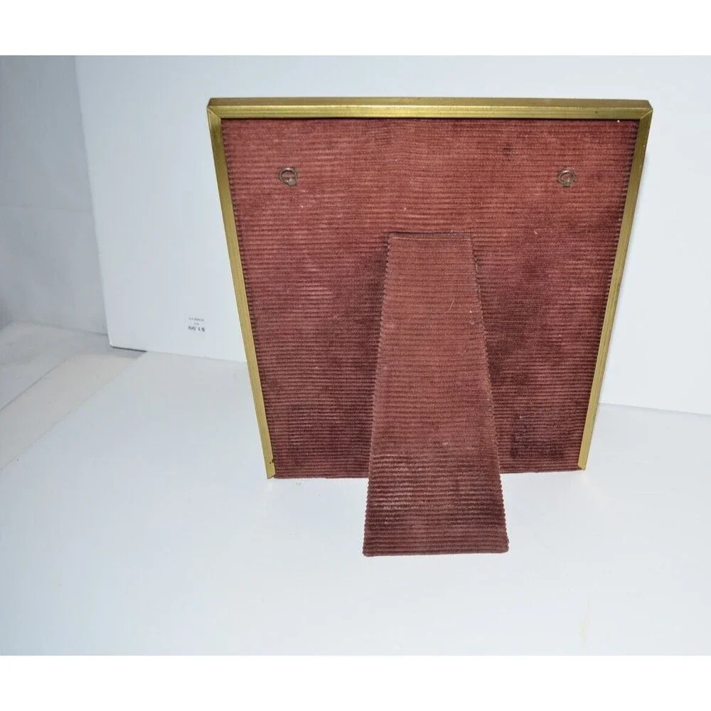 Vtg‎ Picture Frame 8x10 Gold Brass Ornate Hollywood Regency Floral etched